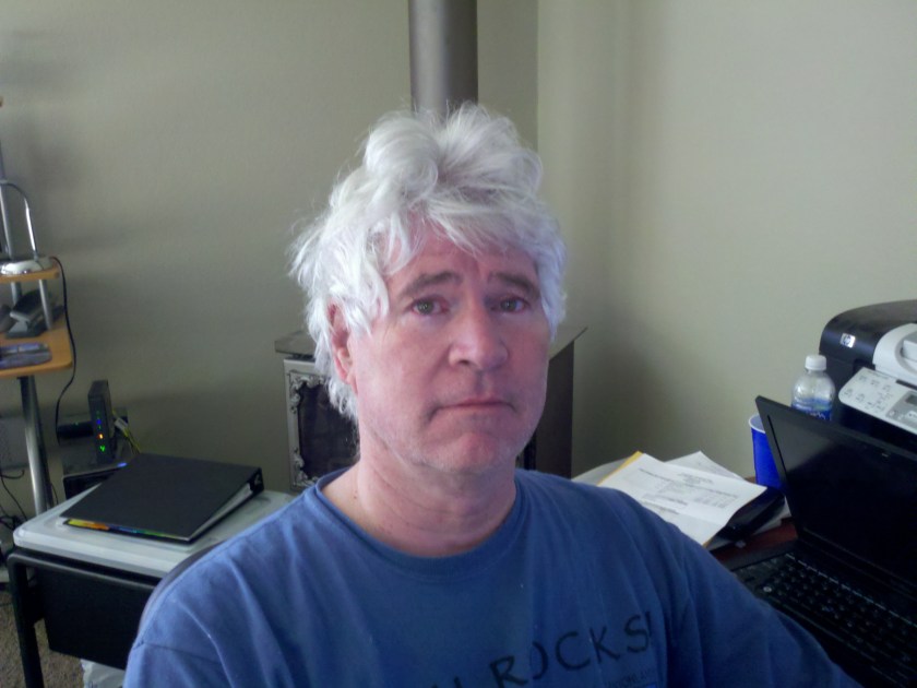 This man has just discovered that he has a severe case of Bed Hair. Note the pained expression on his face. That's because he has just come back in from walking his dog around the neighborhood - and he did it before he looked into the mirror.. Pray for him. And the neighbors. But pray mostly for the dog, who attempted to hide his face the entire time he was outside with his "master"... 